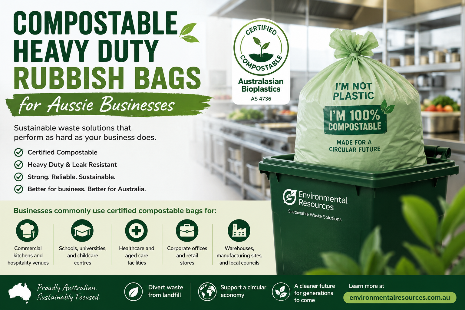Compostable Heavy Duty Rubbish Bags